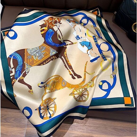 Horse print Silk Scarf - Picture 1 of 5